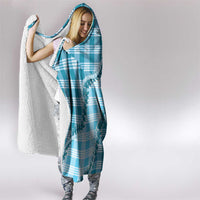Blue Hawaii Palaka Hooded Blanket Hawaiian Pikake Lei