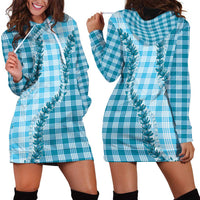 Blue Hawaii Palaka Hoodie Dress Hawaiian Pikake Lei LT05 - Polynesian Pride