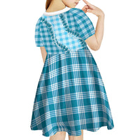 Blue Hawaii Palaka Kid Short Sleeve Dress Hawaiian Pikake Lei