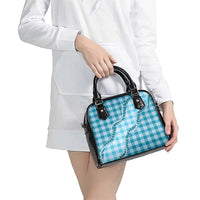 Blue Hawaii Palaka Shoulder Handbag Hawaiian Pikake Lei