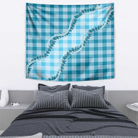 Blue Hawaii Palaka Tapestry Hawaiian Pikake Lei