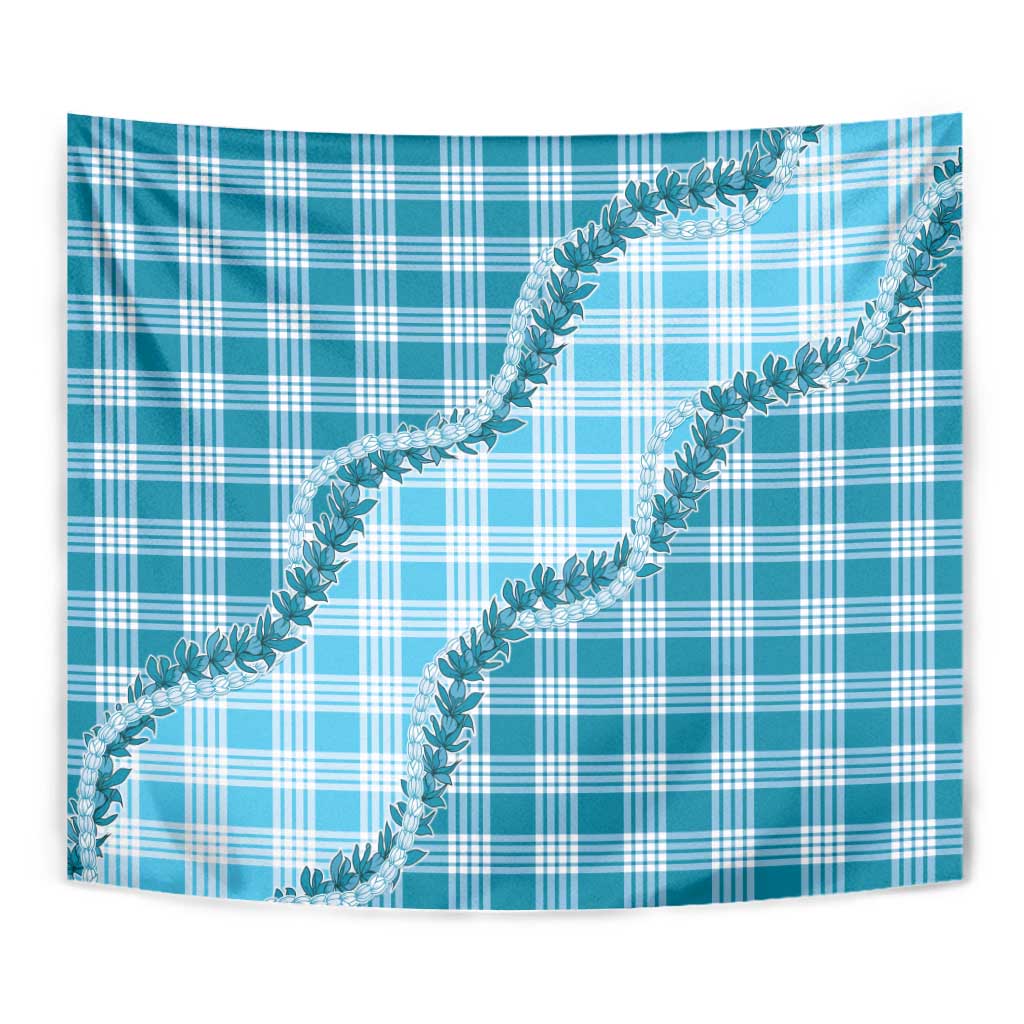 Blue Hawaii Palaka Tapestry Hawaiian Pikake Lei