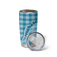 Blue Hawaii Palaka Tumbler Cup Hawaiian Pikake Lei
