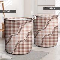 Beige Hawaii Palaka Laundry Basket Hawaiian Pikake Lei