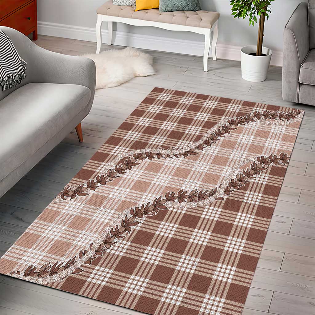 Beige Hawaii Palaka Area Rug Hawaiian Pikake Lei
