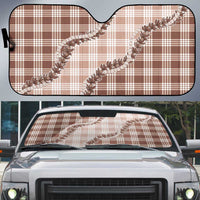 Beige Hawaii Palaka Auto Sun Shade Hawaiian Pikake Lei