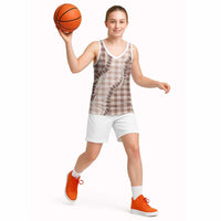 Beige Hawaii Palaka Basketball Jersey Hawaiian Pikake Lei
