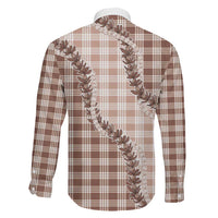 Beige Hawaii Palaka Family Matching Long Sleeve Bodycon Dress and Hawaiian Shirt Hawaiian Pikake Lei