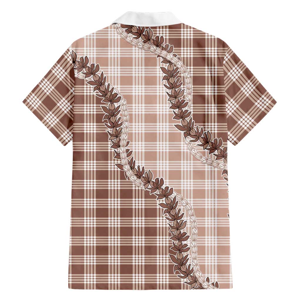 Beige Hawaii Palaka Family Matching Mermaid Dress and Hawaiian Shirt Hawaiian Pikake Lei
