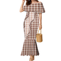 Beige Hawaii Palaka Family Matching Mermaid Dress and Hawaiian Shirt Hawaiian Pikake Lei