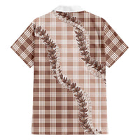 Beige Hawaii Palaka Family Matching Puletasi and Hawaiian Shirt Hawaiian Pikake Lei