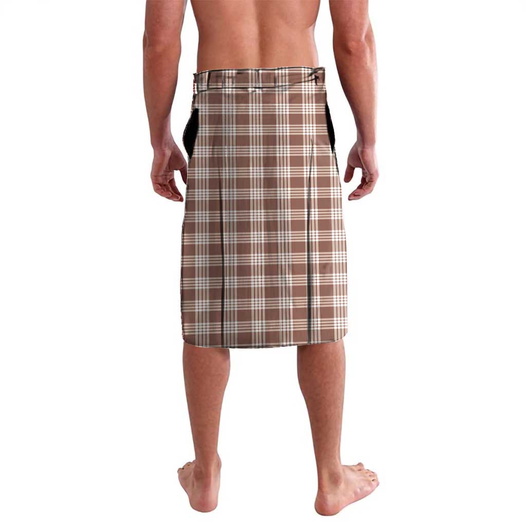 Beige Hawaii Palaka Lavalava Hawaiian Pikake Lei