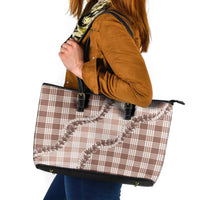 Beige Hawaii Palaka Leather Tote Bag Hawaiian Pikake Lei