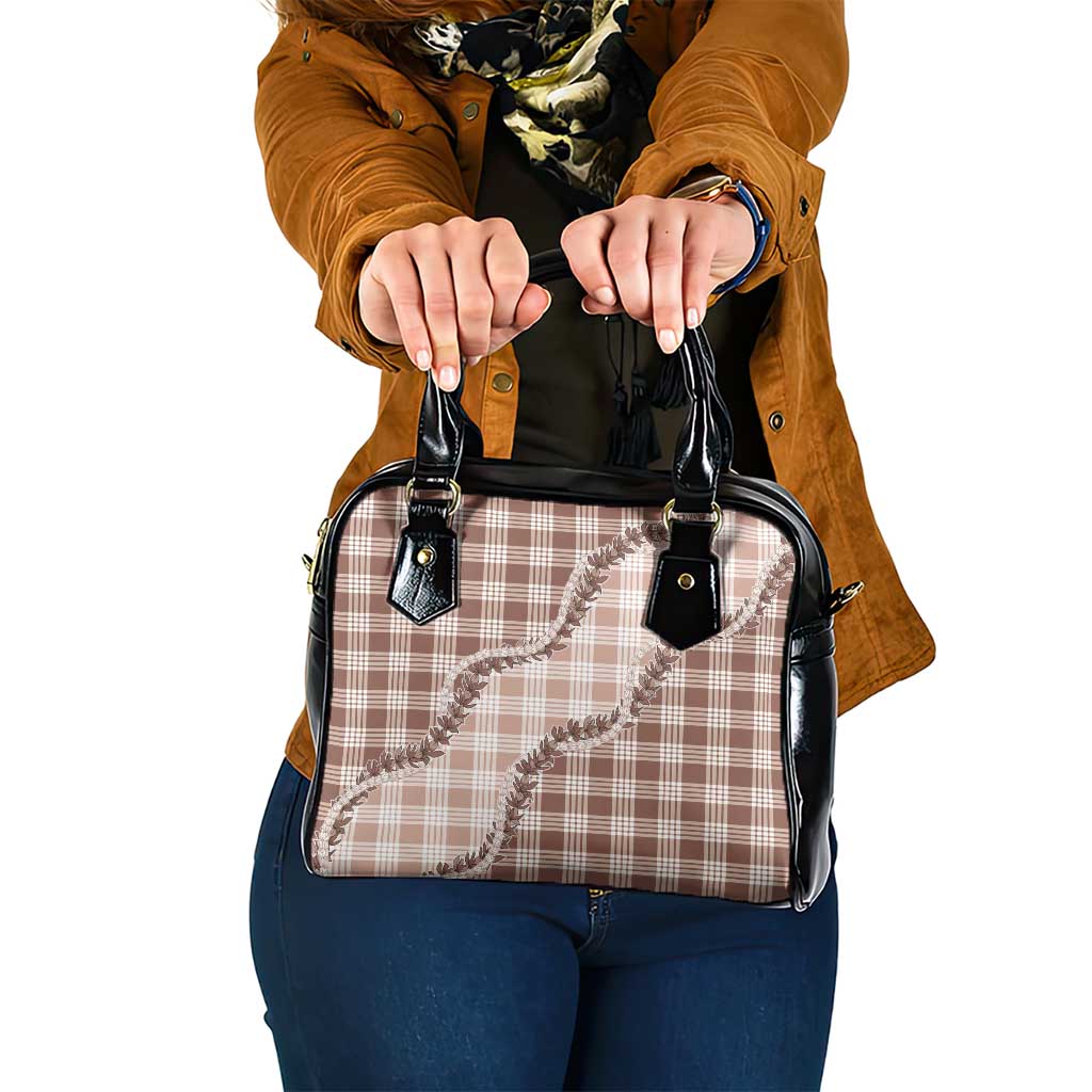 Beige Hawaii Palaka Shoulder Handbag Hawaiian Pikake Lei LT05 One Size Beige - Polynesian Pride
