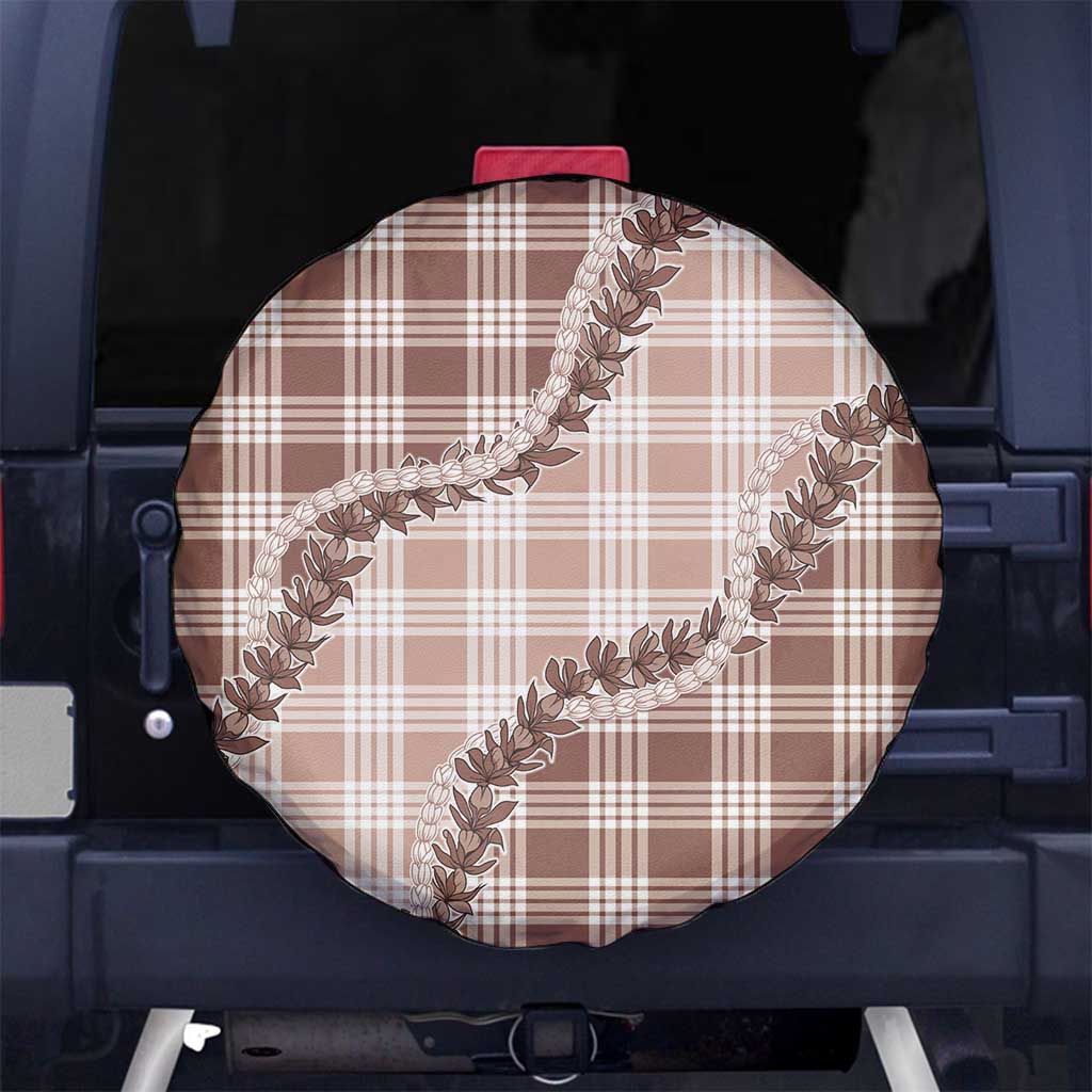 Beige Hawaii Palaka Spare Tire Cover Hawaiian Pikake Lei LT05 No hole Beige - Polynesian Pride
