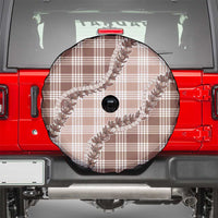 Beige Hawaii Palaka Spare Tire Cover Hawaiian Pikake Lei LT05 - Polynesian Pride