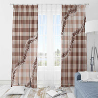 Beige Hawaii Palaka Window Curtain Hawaiian Pikake Lei