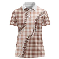 Beige Hawaii Palaka Women Polo Shirt Hawaiian Pikake Lei