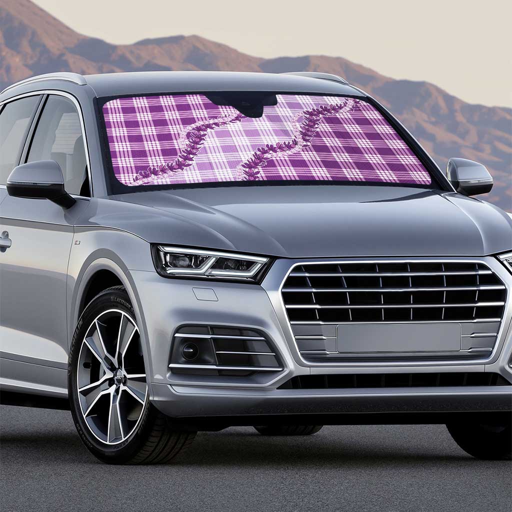 Violet Hawaii Palaka Auto Sun Shade Hawaiian Pikake Lei