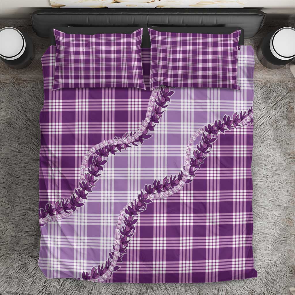 Violet Hawaii Palaka Bedding Set Hawaiian Pikake Lei
