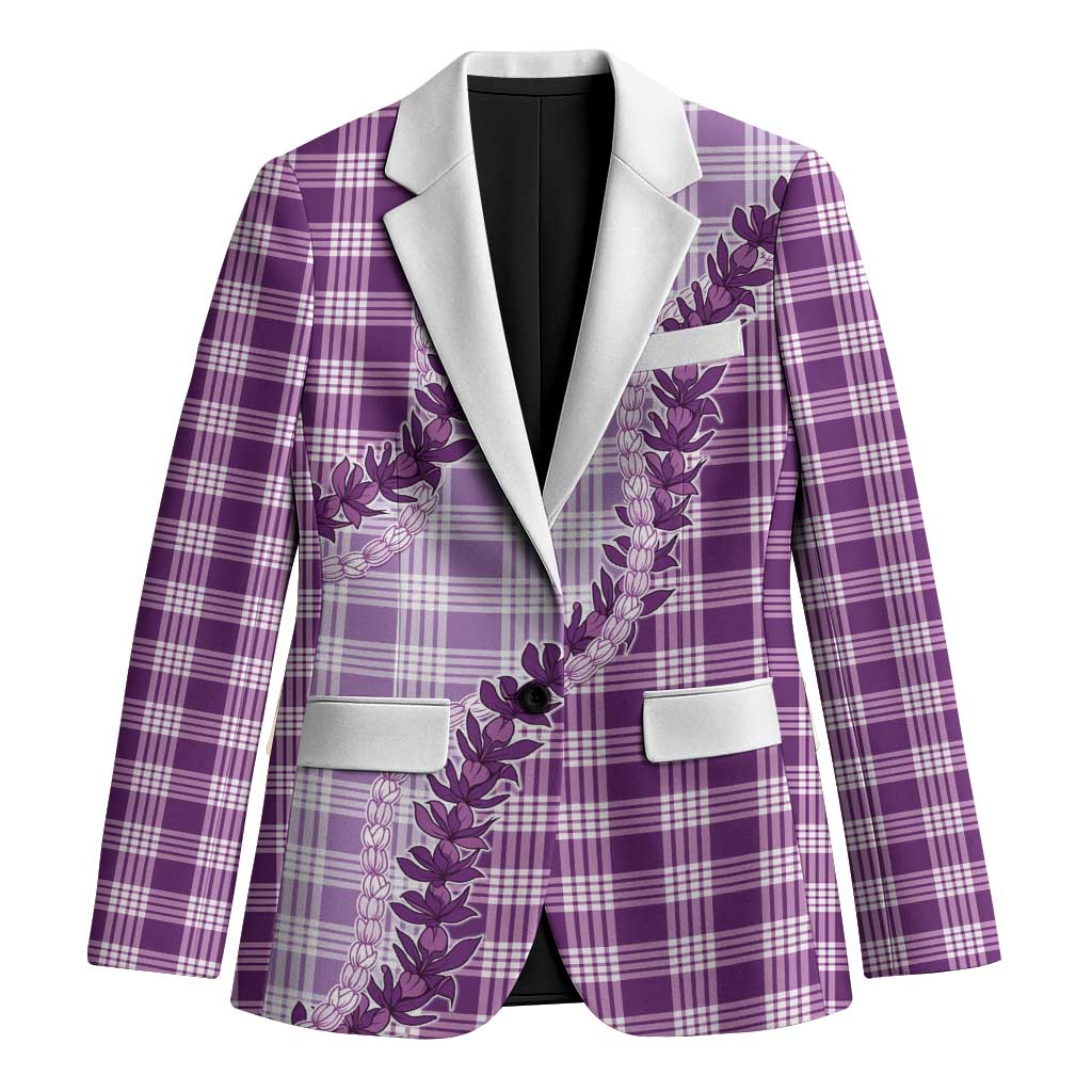 Violet Hawaii Palaka Blazer Hawaiian Pikake Lei