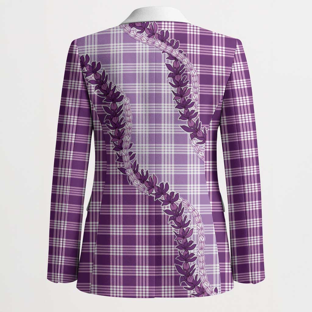 Violet Hawaii Palaka Blazer Hawaiian Pikake Lei