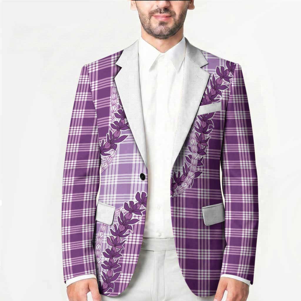 Violet Hawaii Palaka Blazer Hawaiian Pikake Lei