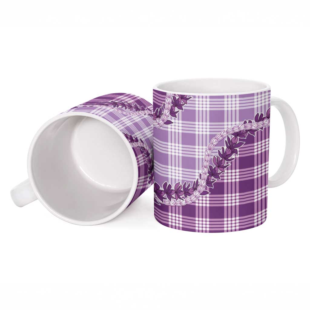 Violet Hawaii Palaka Ceramic Mug Hawaiian Pikake Lei
