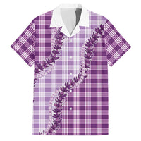 Violet Hawaii Palaka Family Matching Long Sleeve Bodycon Dress and Hawaiian Shirt Hawaiian Pikake Lei LT05 Dad's Shirt - Short Sleeve Violet - Polynesian Pride