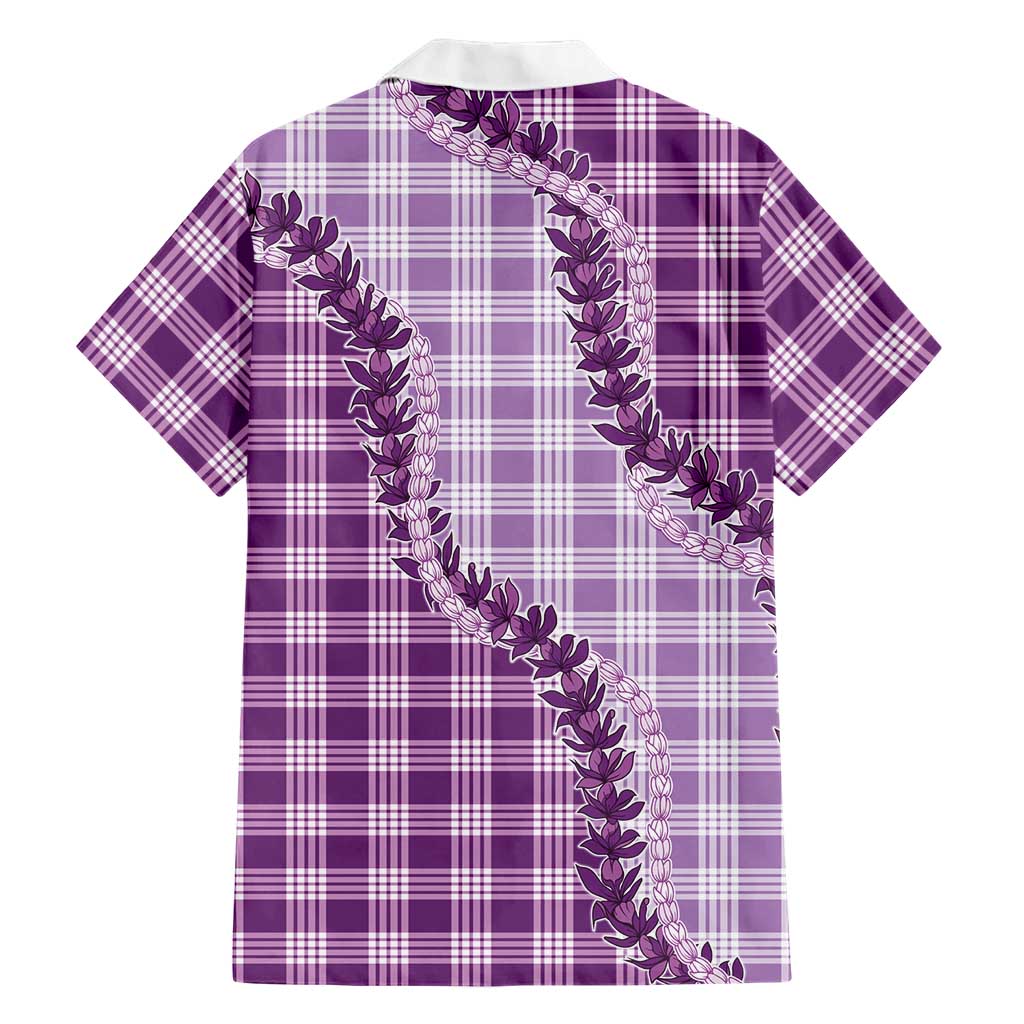 Violet Hawaii Palaka Family Matching Long Sleeve Bodycon Dress and Hawaiian Shirt Hawaiian Pikake Lei LT05 - Polynesian Pride