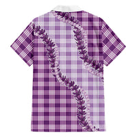 Violet Hawaii Palaka Family Matching Long Sleeve Bodycon Dress and Hawaiian Shirt Hawaiian Pikake Lei LT05 - Polynesian Pride