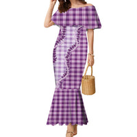 Violet Hawaii Palaka Family Matching Mermaid Dress and Hawaiian Shirt Hawaiian Pikake Lei