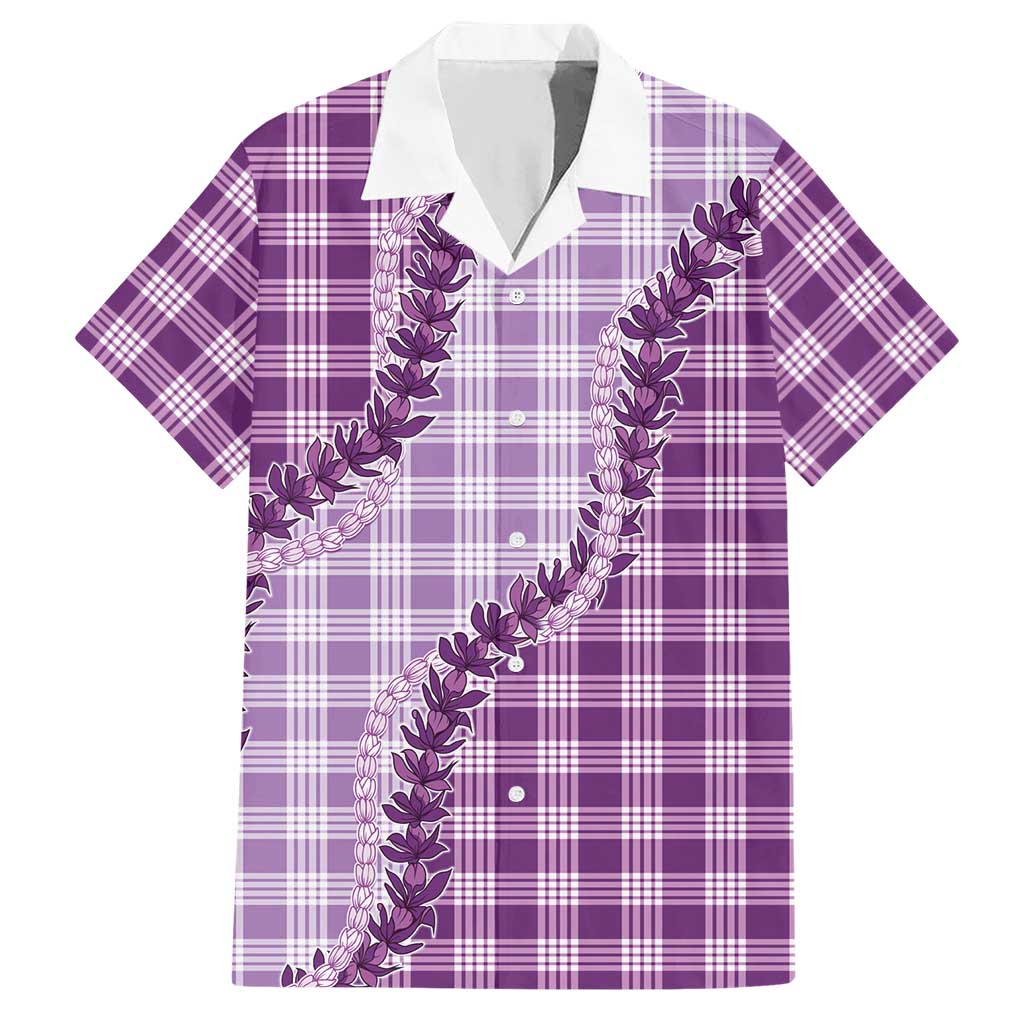 Violet Hawaii Palaka Hawaiian Shirt Hawaiian Pikake Lei