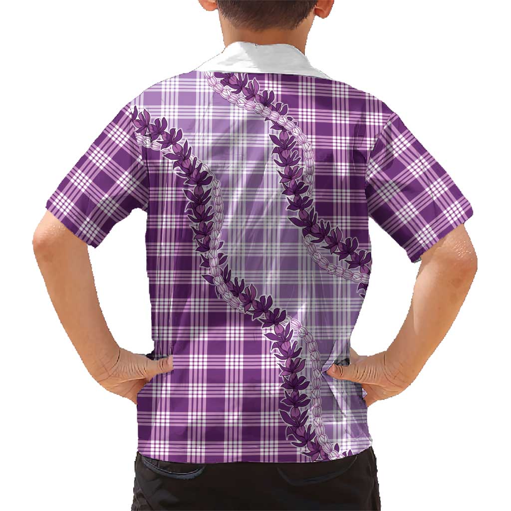 Violet Hawaii Palaka Kid Hawaiian Shirt Hawaiian Pikake Lei LT05 - Polynesian Pride