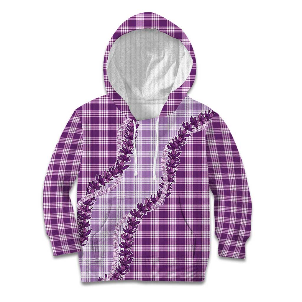 Violet Hawaii Palaka Kid Hoodie Hawaiian Pikake Lei