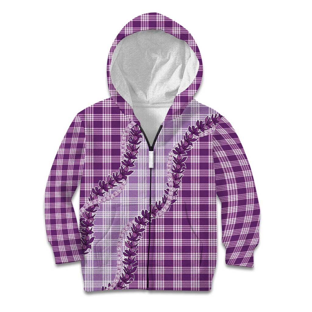 Violet Hawaii Palaka Kid Hoodie Hawaiian Pikake Lei