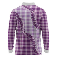 Violet Hawaii Palaka Long Sleeve Polo Shirt Hawaiian Pikake Lei