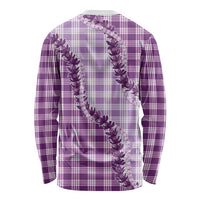 Violet Hawaii Palaka Long Sleeve Shirt Hawaiian Pikake Lei