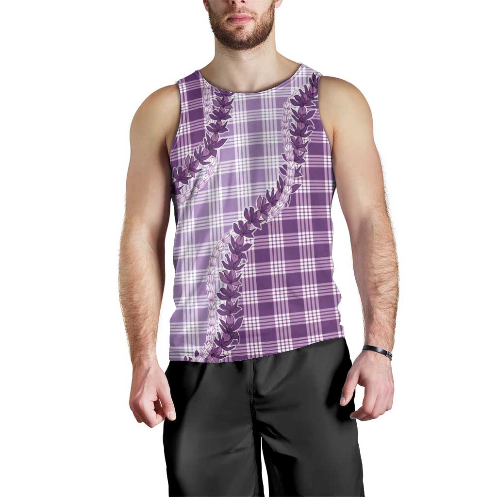 Violet Hawaii Palaka Men Tank Top Hawaiian Pikake Lei