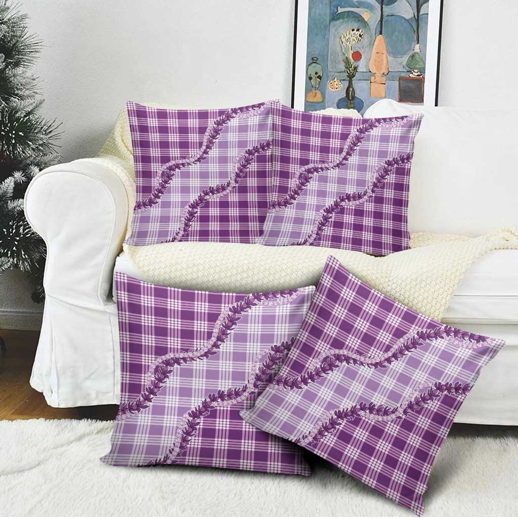 Violet Hawaii Palaka Pillow Cover Hawaiian Pikake Lei