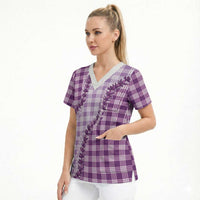 Violet Hawaii Palaka Scrub Top Hawaiian Pikake Lei