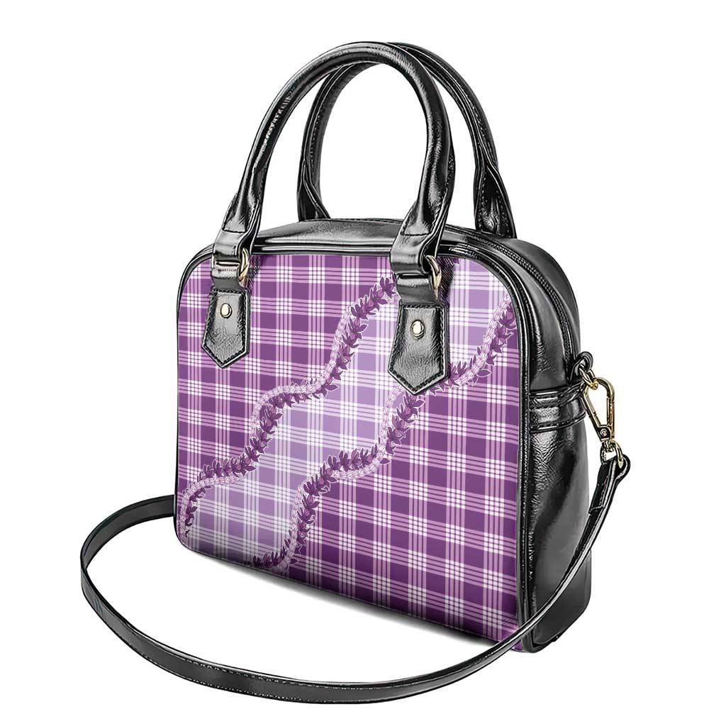 Violet Hawaii Palaka Shoulder Handbag Hawaiian Pikake Lei