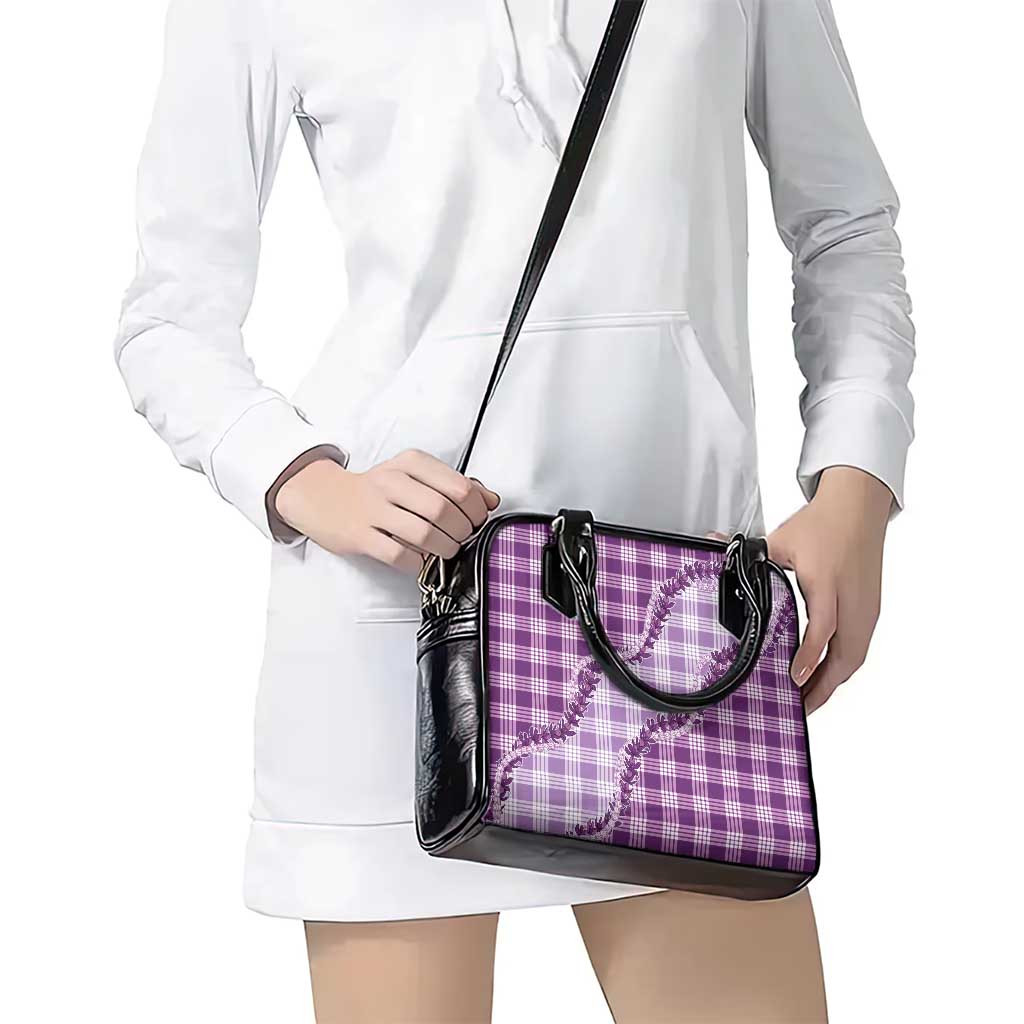 Violet Hawaii Palaka Shoulder Handbag Hawaiian Pikake Lei