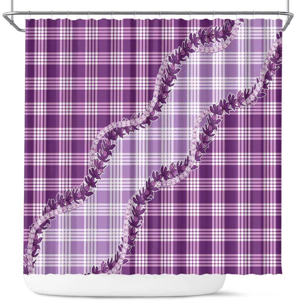 Violet Hawaii Palaka Shower Curtain Hawaiian Pikake Lei