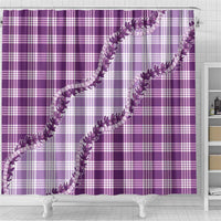 Violet Hawaii Palaka Shower Curtain Hawaiian Pikake Lei