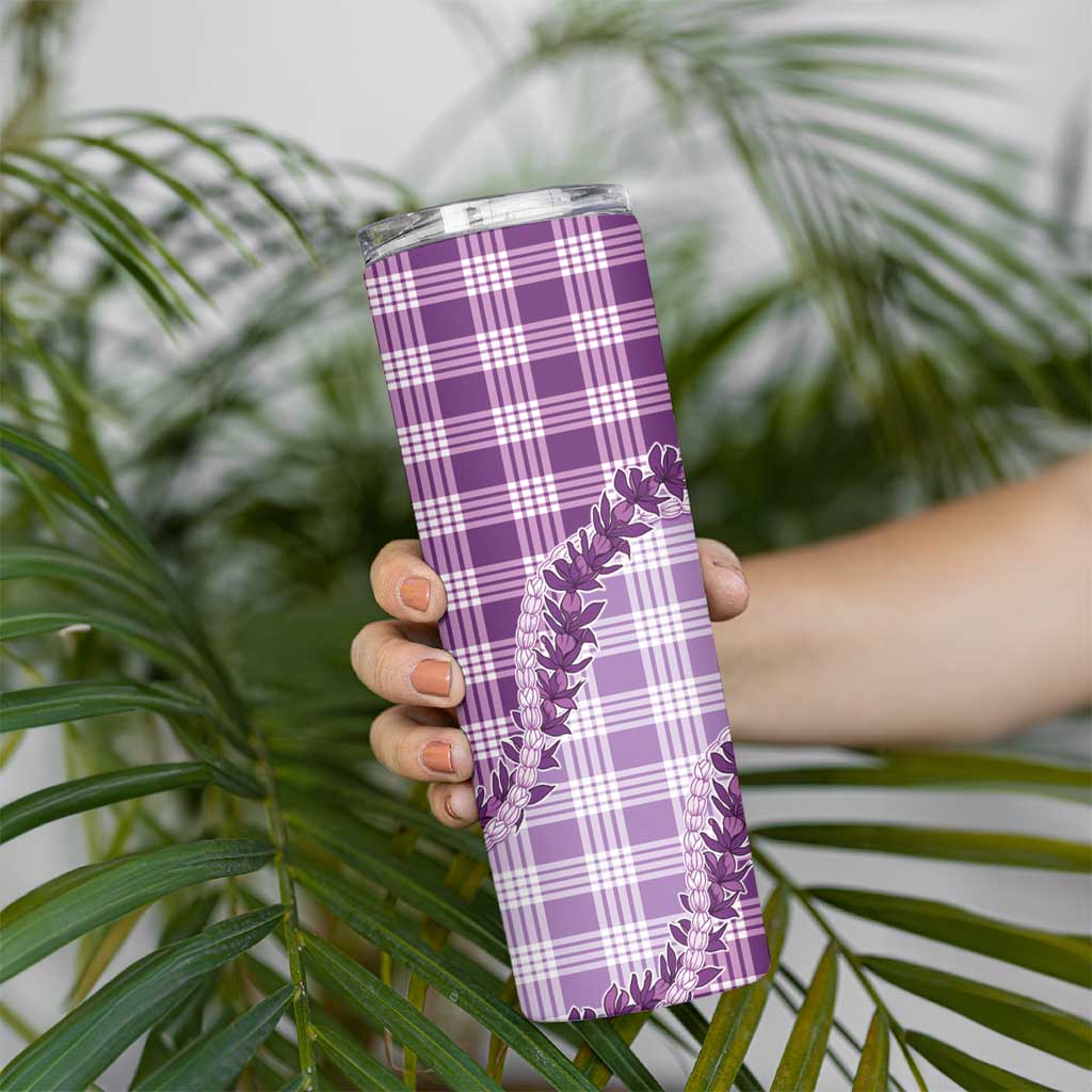 Violet Hawaii Palaka Skinny Tumbler Hawaiian Pikake Lei