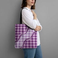 Violet Hawaii Palaka Tote Bag Hawaiian Pikake Lei