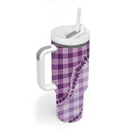 Violet Hawaii Palaka Tumbler With Handle Hawaiian Pikake Lei