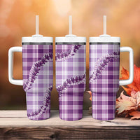 Violet Hawaii Palaka Tumbler With Handle Hawaiian Pikake Lei