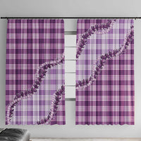 Violet Hawaii Palaka Window Curtain Hawaiian Pikake Lei